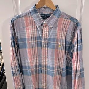 Ralph Lauren button down XL blue, pink and white